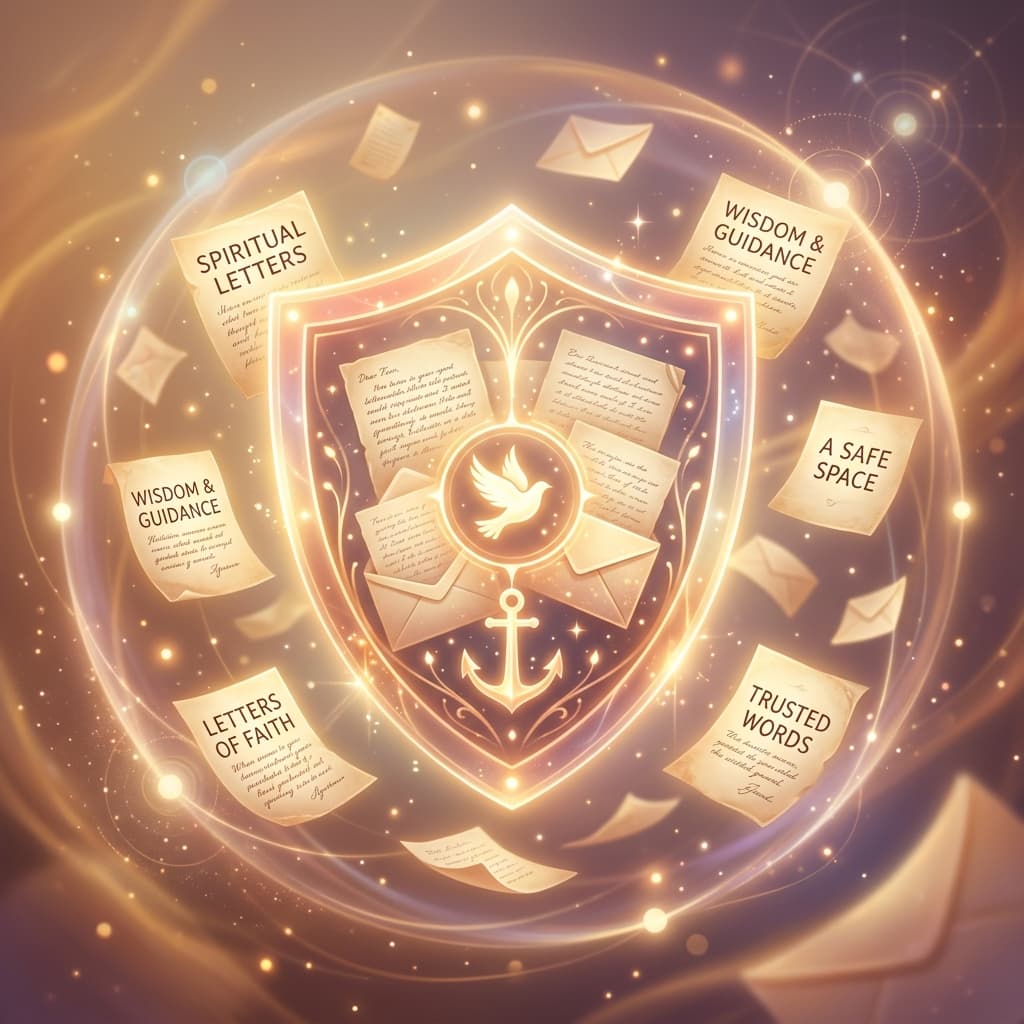 Protect yourself and seek practical, welcoming and completely safe environments Glowing shield symbolizing online protection, data security and a safe environment for spiritual comfort
